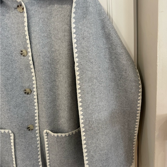 Marc New York Andrew Marc Gray Jacket with White Trim - Picture 3 of 14